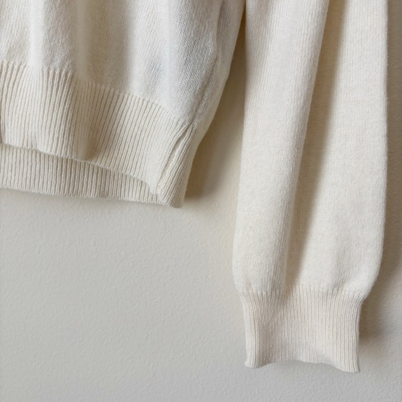 Amanda Maria Cashmere Blend Sweater XS Crew Neck Ivory - Picture 5 of 8